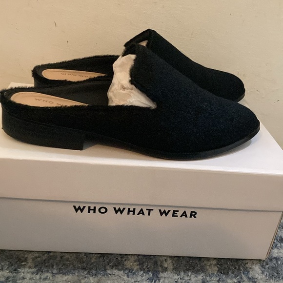 Who What Wear women’s black calf hair mules - Picture 2 of 4